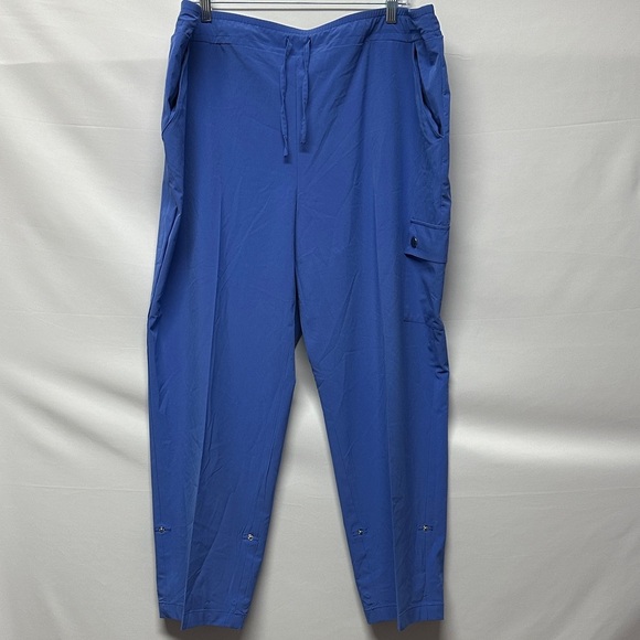 Chico's Zenergy Blue Neema Cargo Jogger Pants Drawstring UPF Size 4 Women’s Plus - Picture 1 of 3